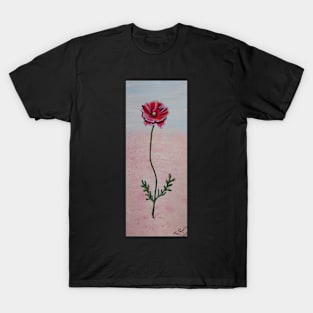 SINGLE OPEN POPPY WITH BEE T-Shirt